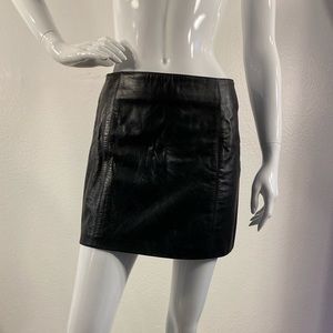 BCBG MAX AZRIA Genuine Leather Miniskirt